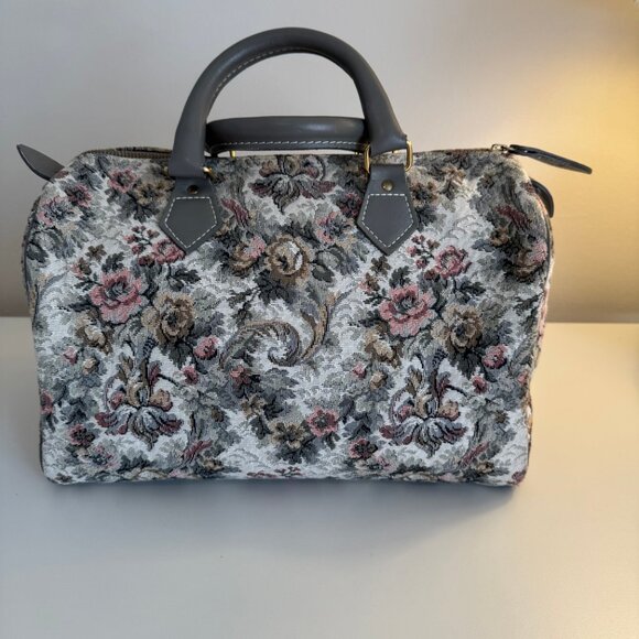 French Luggage (Louis Vuitton) Grey Rose Tapestry Speedy Satchel L/N Very Rare - Picture 5 of 10